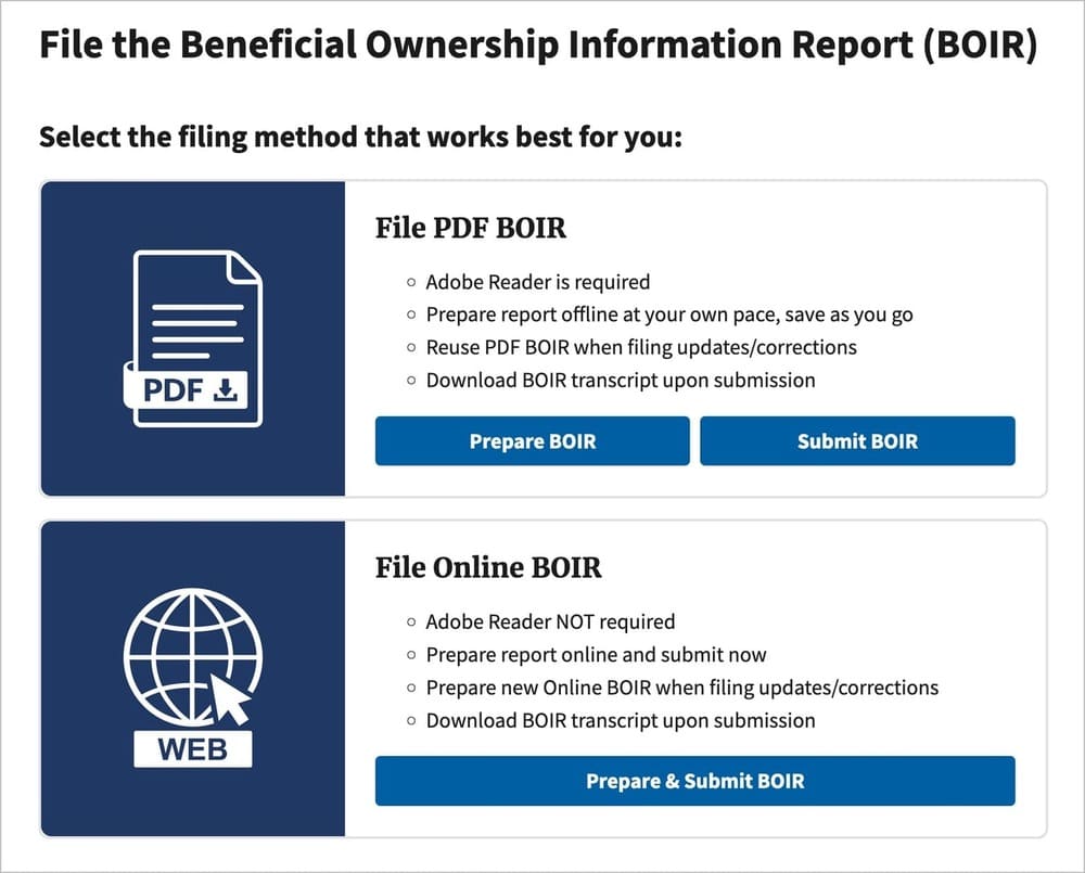 How to file the Beneficial Ownership Information Report (BOIR)