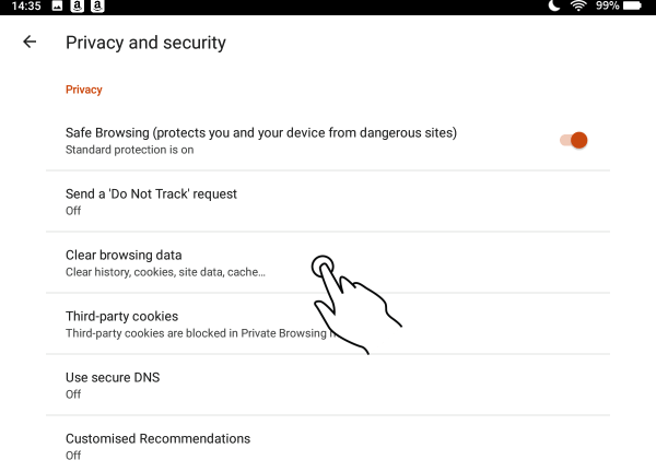 Clear browsing data