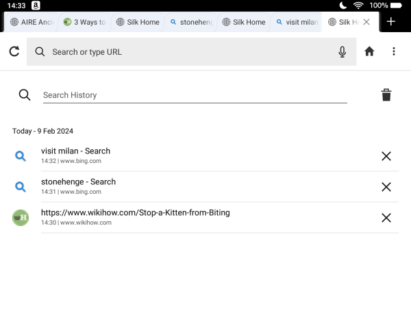 clear search history